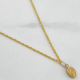 Set Cadena Lazo + Dije Virgen De La Medalla Milagrosa / 1,25 gr / 17 1/2 in Oro Amarillo 18K