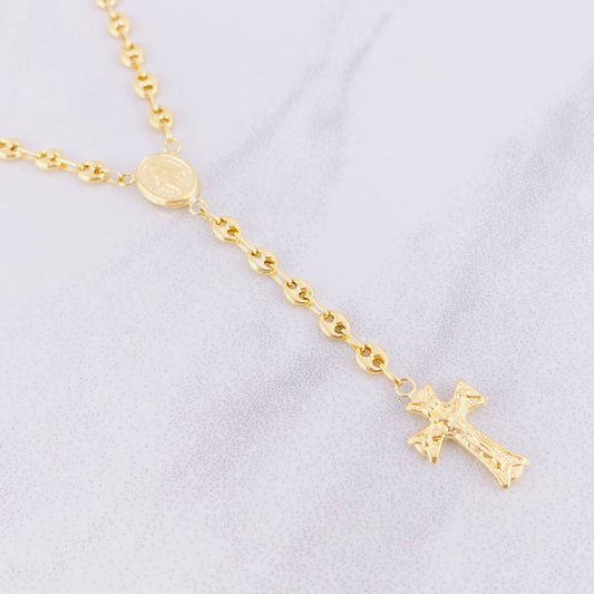 Rosary GC Miraculous Virgin 8.5g / 26 in / 3.75mm Yellow Gold 18K