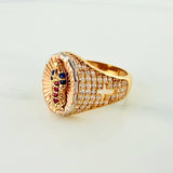Anillo Virgen De Guadalupe 4.75 g / T6 3/4 Dos Oros Amarillo Blanco 18K