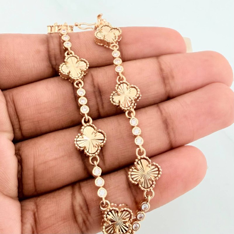 Tennis Bracelet Clover 10.35 g / 7 1/4 in / 2.6 mm Yellow Gold 18K