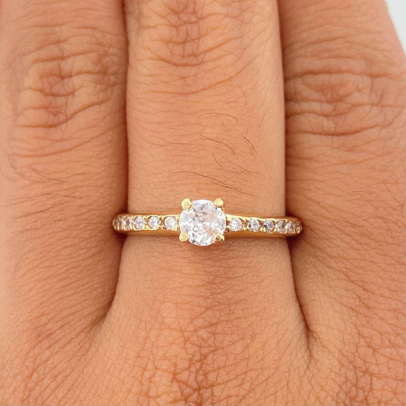 Anillo Solitario Churumbela 2.8gr / T6 3/4 / 1 in / Oro Amarillo 18K $
