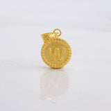 Dije Circulo Letra W 0.55g / 3/4 in Oro Amarillo 18K