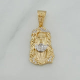 Dije Rostro Cristo 3.8 g / 1 1/4 in Dos Oros Amarillo Blanco 18K