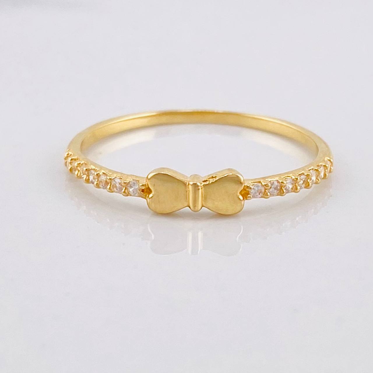 Heart Bow Ring 0.9g / T5 3/4 Yellow Gold 18K