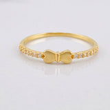 Heart Bow Ring 0.9g / T5 3/4 Yellow Gold 18K