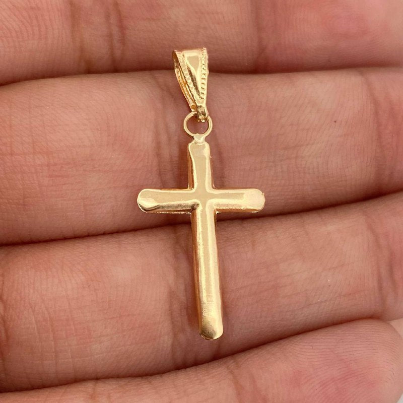 Dije Cruz 0.7gr / 1 1/4 in / Oro Amarillo 18K &