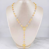 Rosary Miraculous Virgin 22.95g / 28 in / 7mm Three Golds 18K