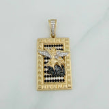 Dije Placa San Miguel Arcangel 10.35 g / 1 1/2 in Tres Oros 18K