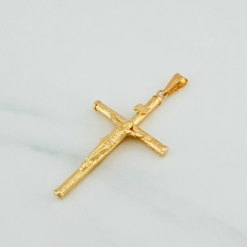 Pendant Cross Christ 1.9 g / 2 1/4 in Yellow Gold 18K