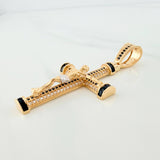 Pendant Cross Christ 7.9 g / 2 in Two Yellow White Gold 18K