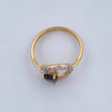 Anillo Corazon Ovalo 2.3gr / T5 1/2 / Dos Oros Amarillo Blanco 18K &