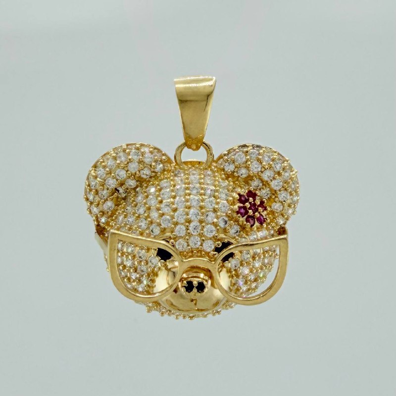 Dije Rostro Oso 9.25 g / 1 1/4 in Oro Amarillo 18K