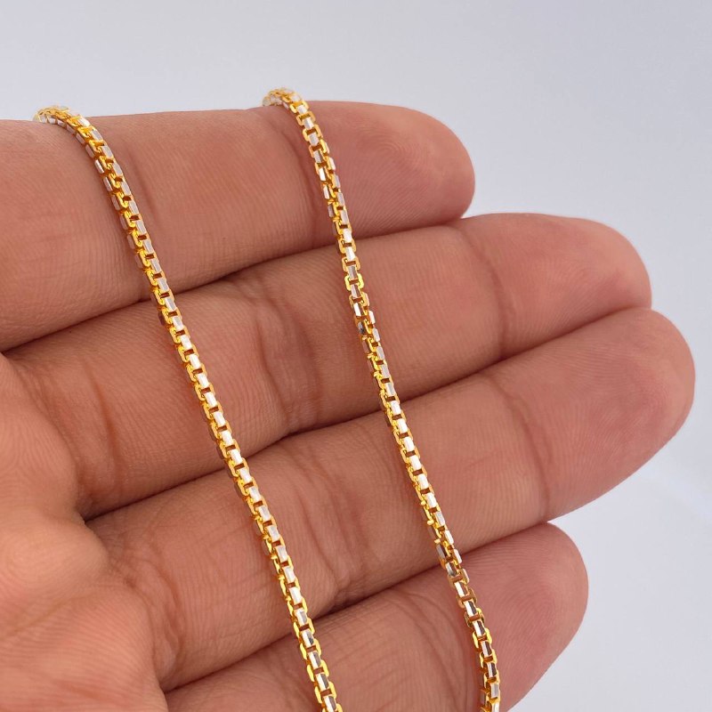 Cadena Veneciana 6.45gr / 23 3/4 in / Dos Oros Amarillo Blanco +3 18K %