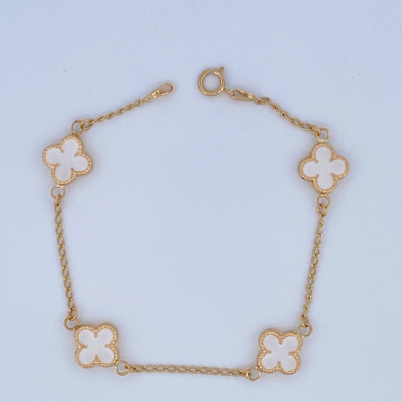 Bracelet Clover 3.6gr / 7.2in / 18K Gold &