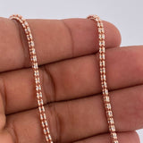 Ice Chain 12.5gr / 24in / Two Tones White Rose +4 14K Italy &