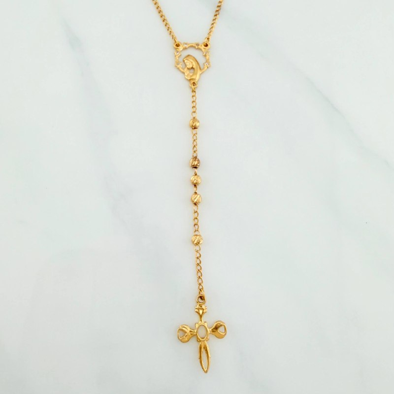 Miraculous Virgin Rosary 8.1 g / 23 1/2 in / 3 mm 18K Yellow Gold