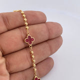 Military Type Clover Bracelet 4.3gr / 7.5in / 18K Gold &