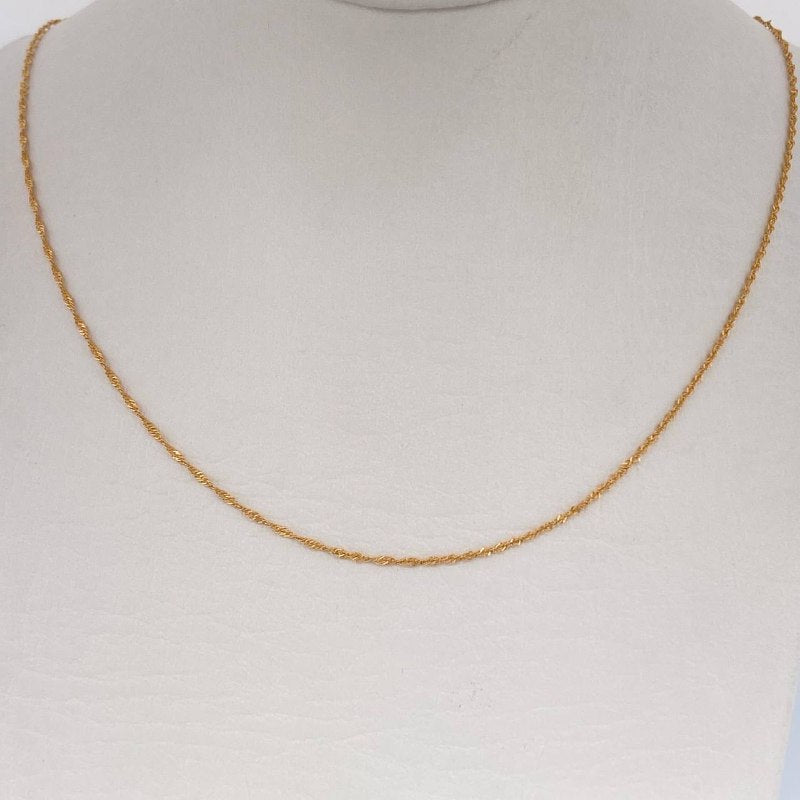 Singapore Chain 0.8gr / 15.7in / 18K Gold +3$