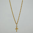 Rope Chain Set + Cross Pendant / 1.2 gr / 19 3/4 in 18K Yellow Gold
