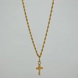 Rope Chain Set + Cross Pendant / 1.2 gr / 19 3/4 in 18K Yellow Gold