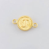 Charm Circle Letter J 0.6g / 3/4 in 18K Yellow Gold