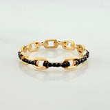 Ring Band Bracelet 1.65 g / T6 1/2 Two Golds Black Yellow 18K