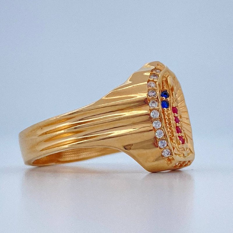Virgin of Guadalupe Ring 4.4gr / Size 6 3/4 / 18K Gold