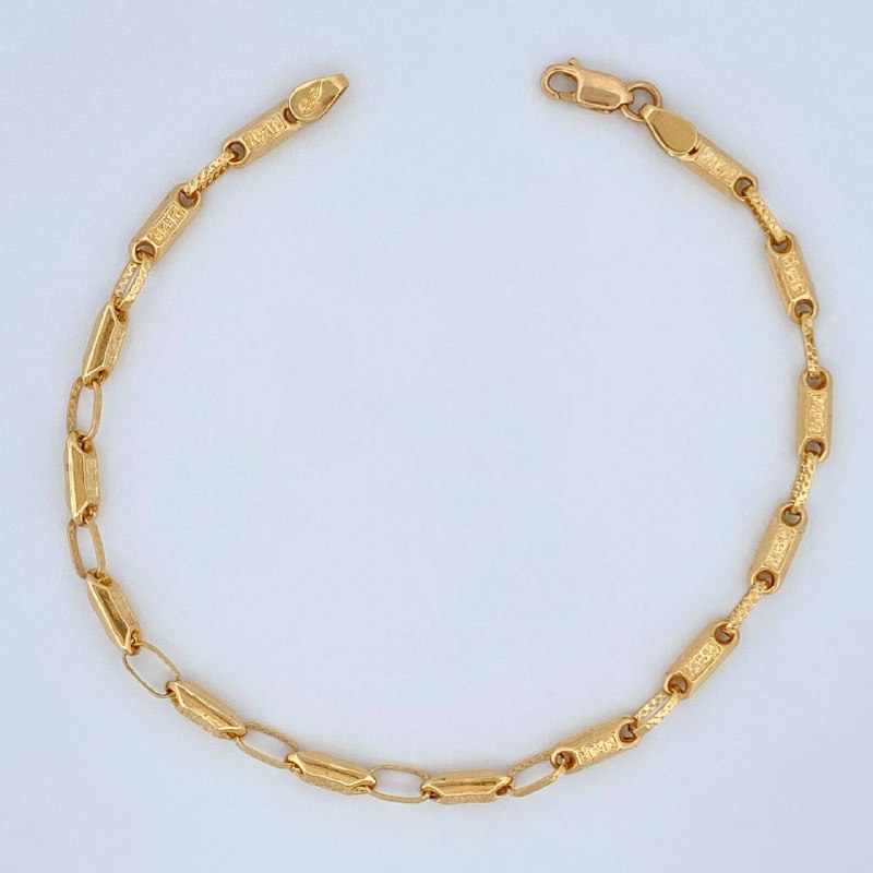 Rustic Tribal Bracelet 4.5gr / 21.5cm / 18K Yellow Gold &