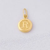 Dije Circulo Letra R 0.45g / 3/4 in Oro Amarillo 18K