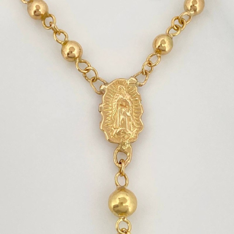 Rosario Virgen Guadalupe 15.95 g / 23 1/2 in / 4mm-5 mm Oro Amarillo 18K