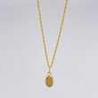 Set Cadena Lazo + Dije Virgen De La Medalla Milagrosa / 1,25 gr / 17 1/2 in Oro Amarillo 18K
