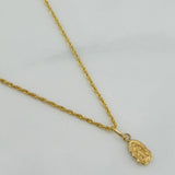 Set Cadena Lazo + Dije Virgen De Guadalupe / 1,25 gr / 20 in Oro Amarillo 18K