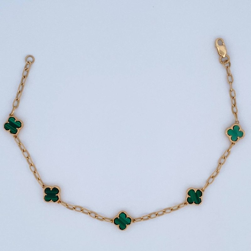 Clover Bracelet Box 4.15gr / 19cm / 18K Yellow Gold Nac.Esp. &