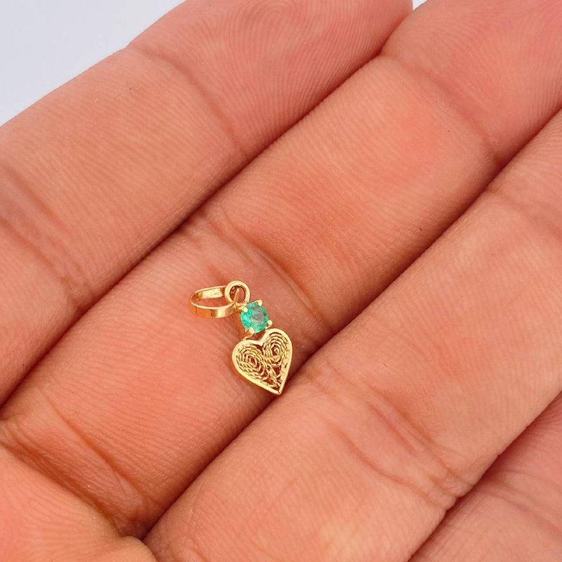 Dije Filigrana Corazon 0.4gr / 3/4 in / Oro Amarillo 18K $
