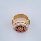 Articulated Roulette Ring 12.35gr / Size 10 3/4 / Three 18K Gold $