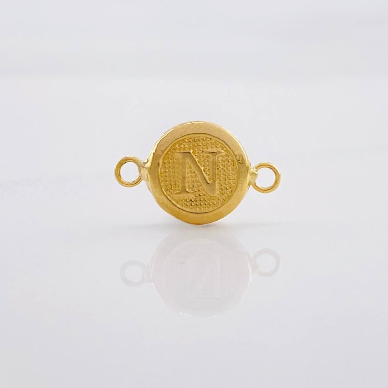 Herraje Circulo Letra N 0.4g / 1/2 in Oro Amarillo 18K