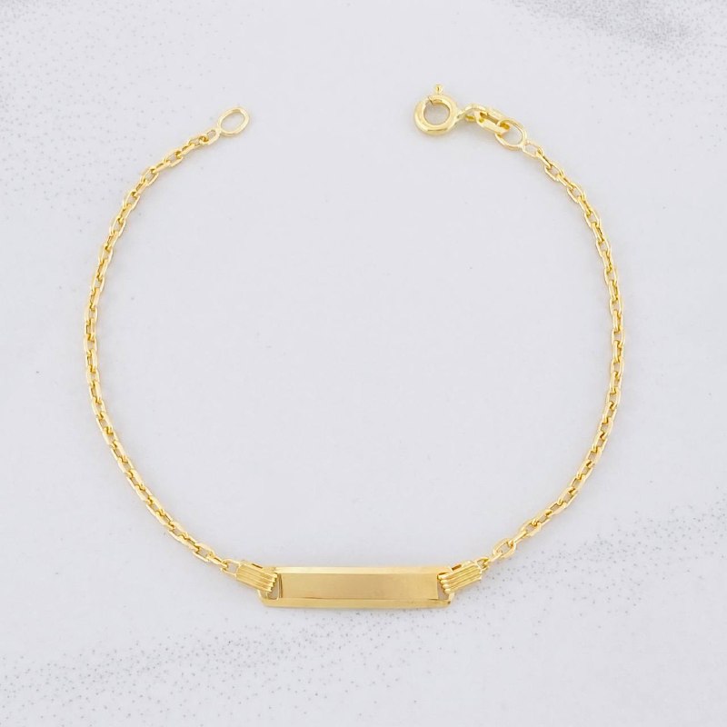 Bracelet Ring Continuous Rectangular Plate 1.5g / 6 1/2 in / 1.7mm Yellow Gold 18K