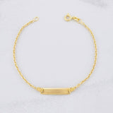 Pulso Pulso Aro Seguido Placa Rectangular 1.5g / 6 1/4 in / 1.7mm Oro Amarillo 18K