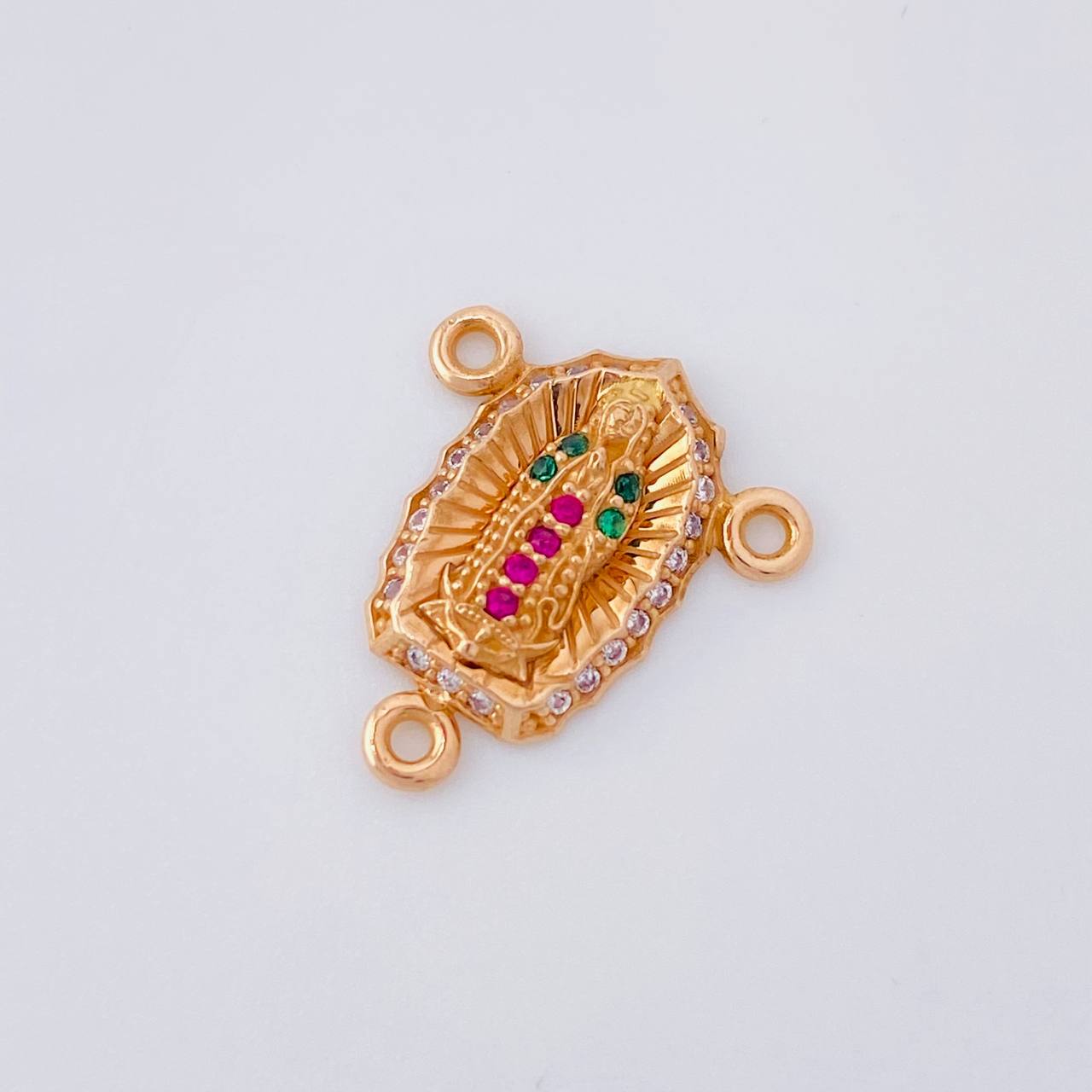 Charm Crucero Virgen de Guadalupe 1.25g / 1/2 in 18K Rose Gold
