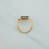 Anillo Corazon Devil 2.5gr / T6 1/2 / 3/4 in / Dos Oros Negro Amarillo 18K $