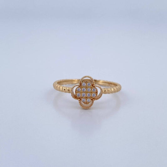 Anillo Trebol 1.95gr / T6 1/2 / Oro 18K &