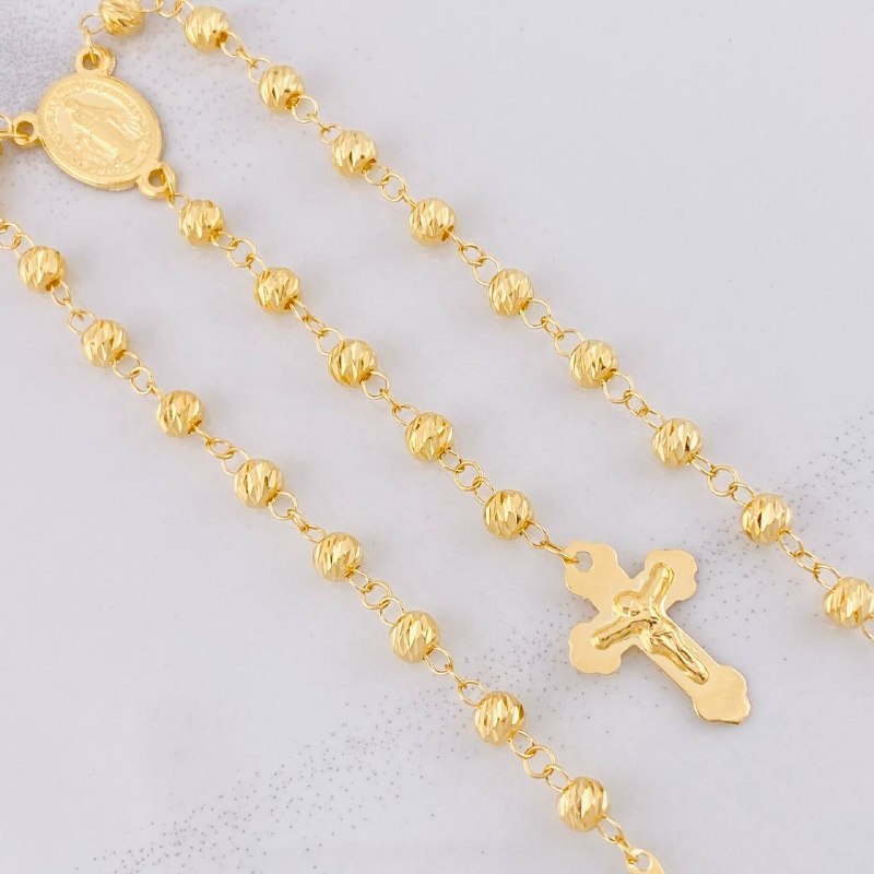 Miraculous Virgin Rosary 10g / 24 in / 4mm Yellow Gold 18K