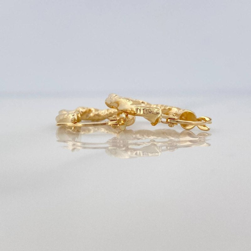 Hoop Earrings Milu Oval Striped 1.55 g / 3/4 in Yellow Gold 18K