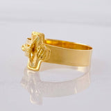 Anillo Cruz Cristo 1.9g / T10 Oro Amarillo 18K