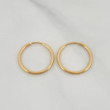 Hoop Earrings Smooth Ring 0.8 g / 3/4 in Yellow Gold 18K