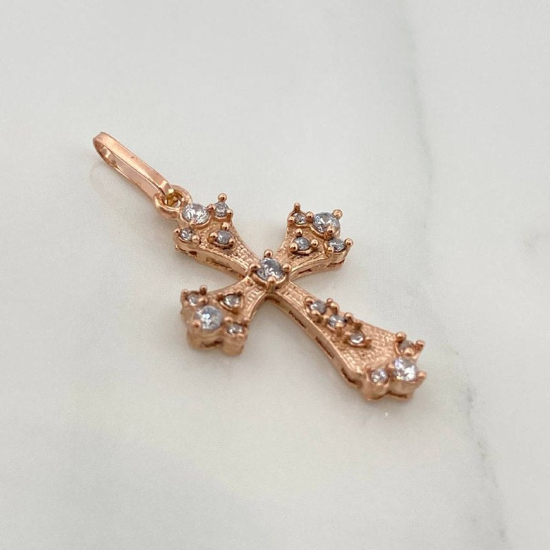 Dije Cruz 1.3gr / 1 in / Oro Rosa 18K &