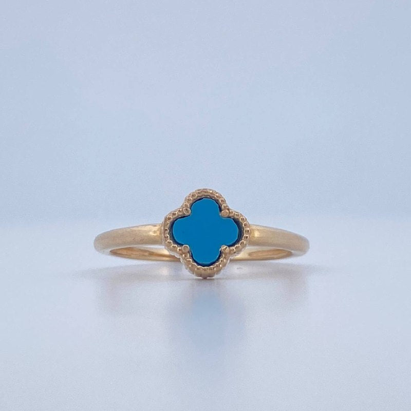 Anillo Trebol 2.25gr / T7 / Oro Amarillo 18K &