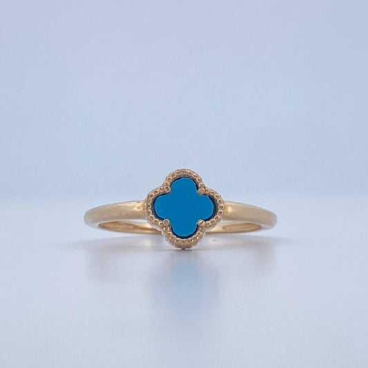 Anillo Trebol 2.25gr / T7 / Oro Amarillo 18K &