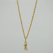 Set Rope Chain + Pendant Bear / 1.2gr / 17 3/4 in Yellow Gold 18K