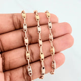 Cadena Rustica Barril 7.7 g / 18 1/2 in / 3.5 mm Tres Oros 18K